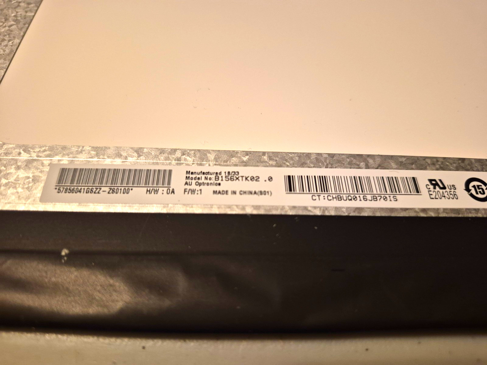 Samsung LTN156ATK02.0 15.6in Glossy LED LCD Panel 1366×768 16:9-Touchscreen