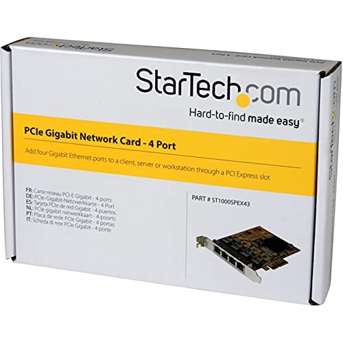 StarTech.com 4 Port PCIe Network Card – Standard Profile- RJ45 Port – Realtek…