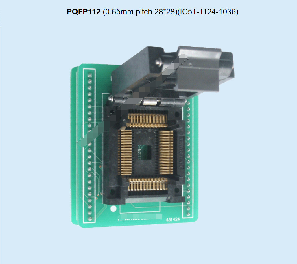 WL-PQFP112-E106 0.65mm Pitch 28×28 Socket Adapter For Wellon