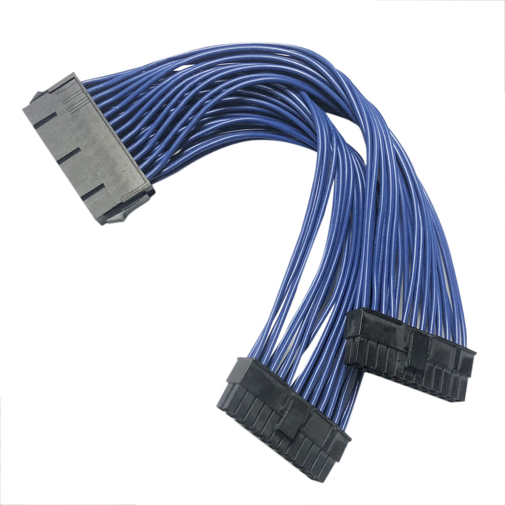ATX 24Pin 1 to 2 port Power Supply Extension cable PSU Male to Female Y Splitter