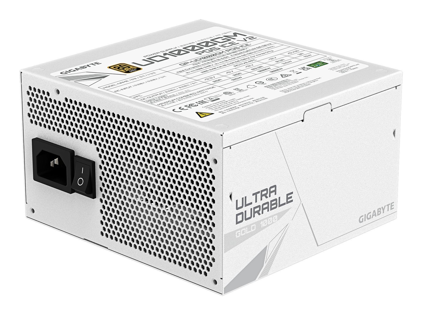 GIGABYTE UD1000GM PG5 V2 ICE Power Supply Unit- PCIe Gen 5.1, 80 PLUS Gold,