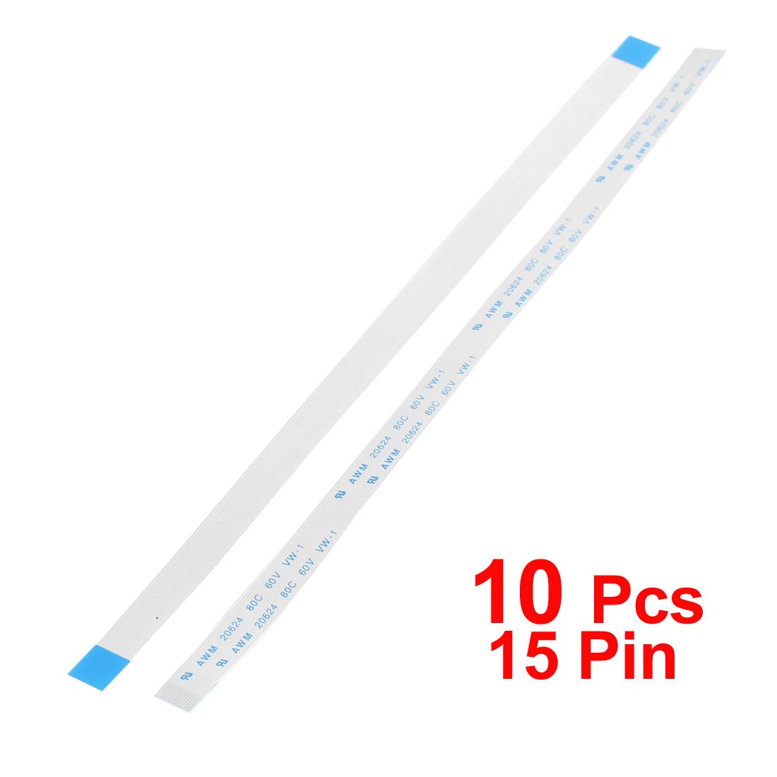 10Pcs 0.5mm Pitch 15 Pin AWM 20624 80C 60V VW-1 Flexible Flat Cable 200mm