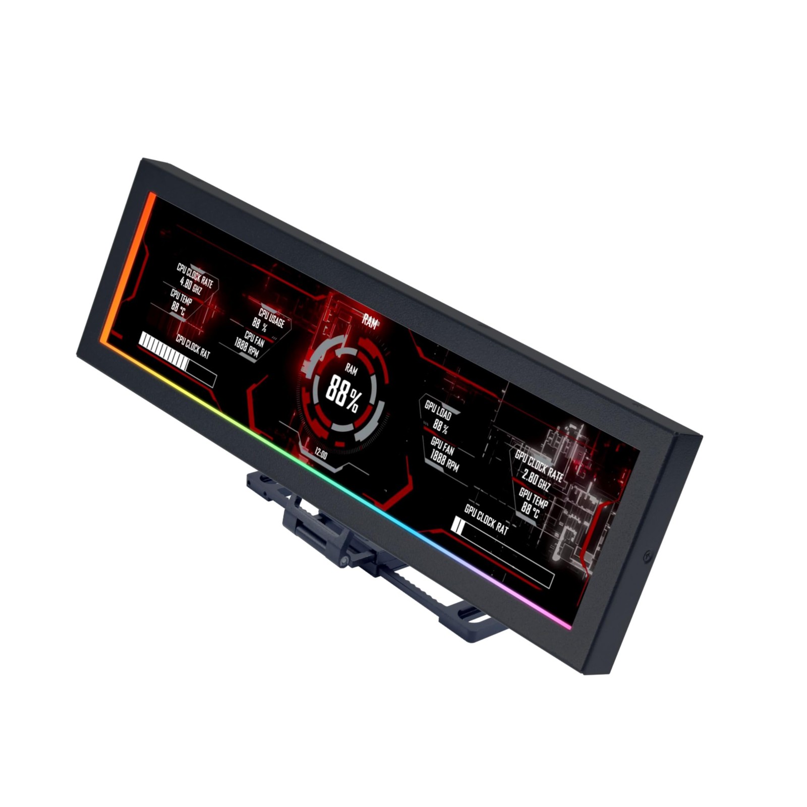 Lian Li 8.8″ Universal Screen for PC – Adjustable Mounting Any Black