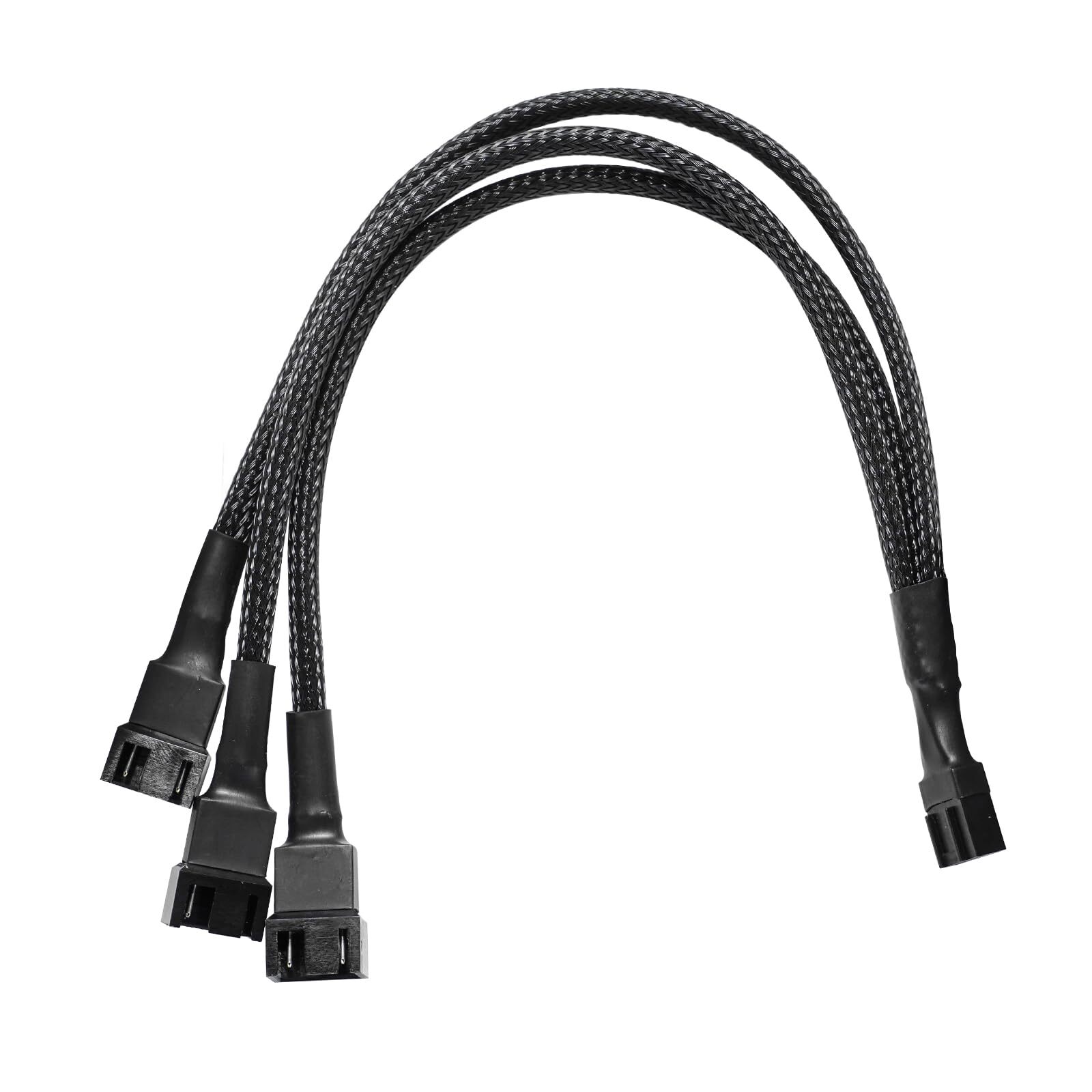 2 Pack Pc Fan Extension 1 To 3 Converter Cable 4 Pin Pwm Fan Splitter Black