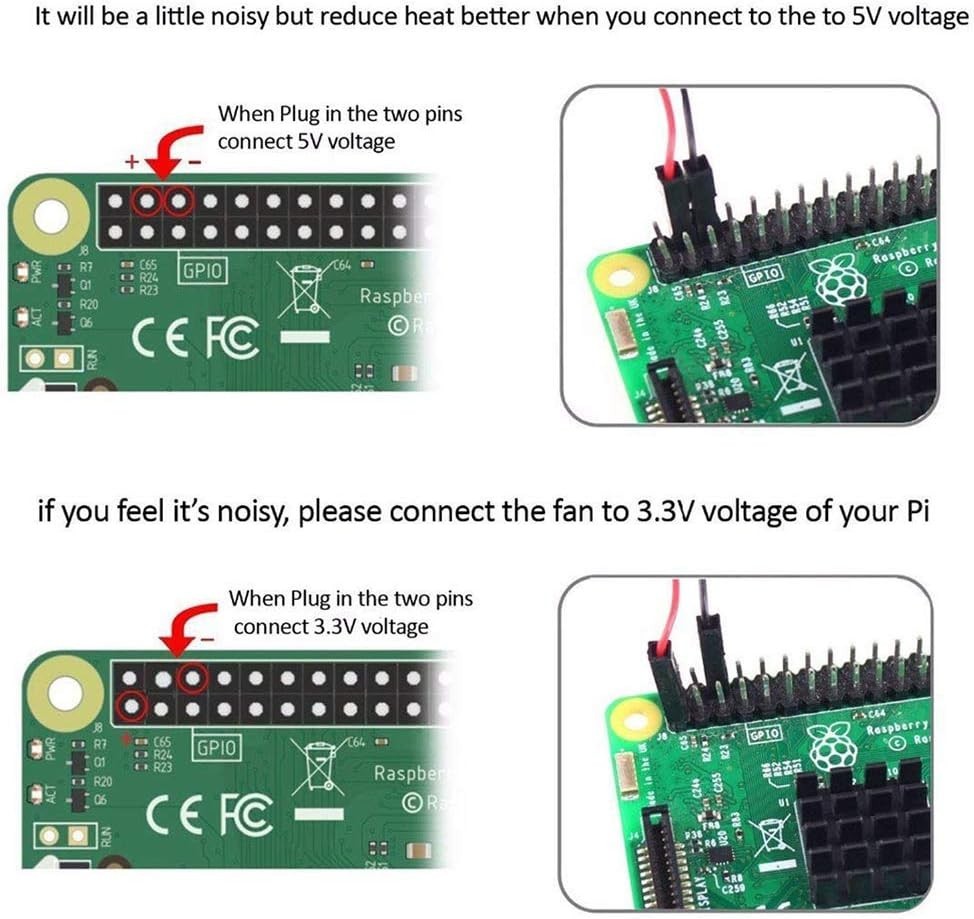 2Pcs 30mm Cooling Fan for Raspberry Pi, Low Noise and High Speed Performance