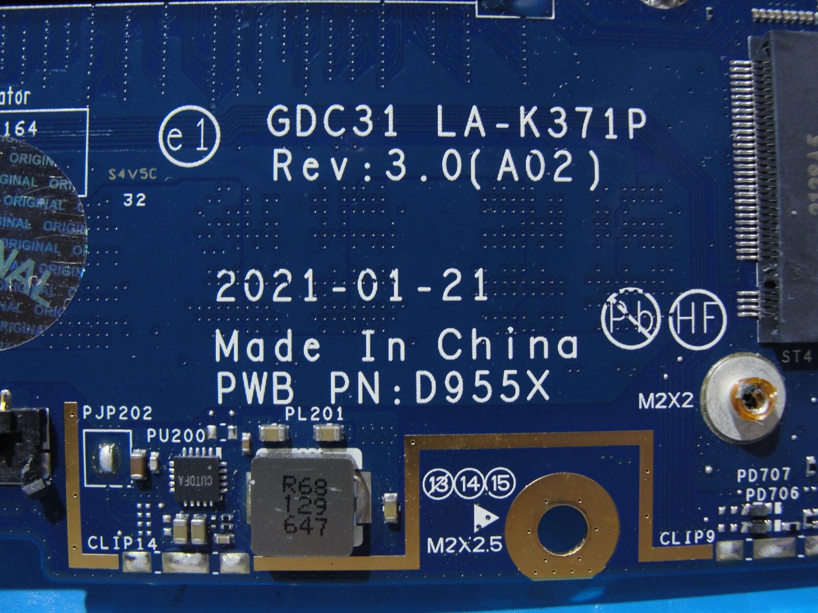 Dell Latitude 7520 15.6″ Genuine Intel i5-1135G7 2.4GHz 8GB Motherboard DD87C