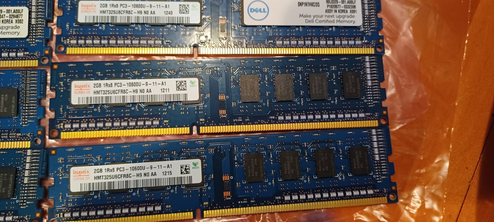 Lot 6x Hynix 2GB RAM HMT325U6CFR8C-H9 1Rx8 PC3-10600U ECC REG SERVER tot 12GB