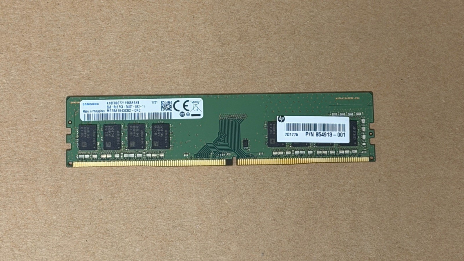 Samsung 8GB 1Rx8 PC4-2400T-UA2-11 Desktop RAM