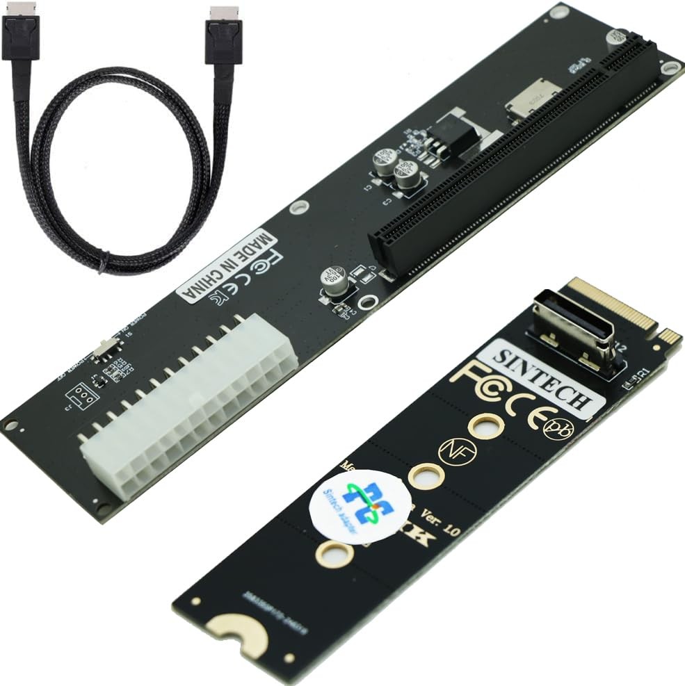 M.2 M-Key 2230/2242/2280 to PCI-e 4.0 X16 with Oculink SFF-8612 SFF-8611 Exte…