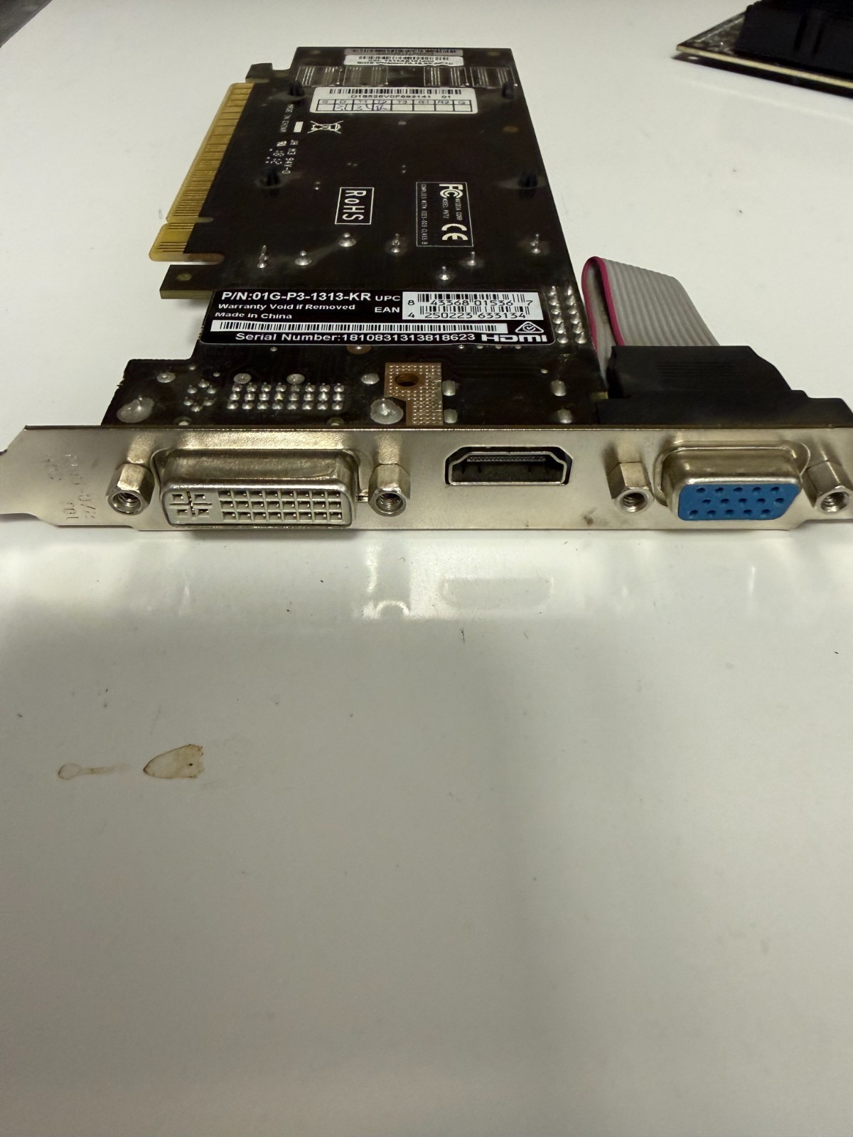 1 x NVIDIA P672 01G-P3-1303-KR EVGA Video Card PCIe DVI VGA HDMI