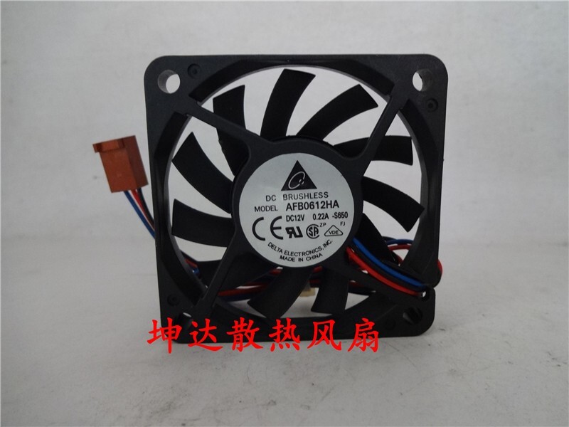 Delta AFB0612HA 6010 12V 0.22A 6CM 3-Pin CPU Cooling Fan