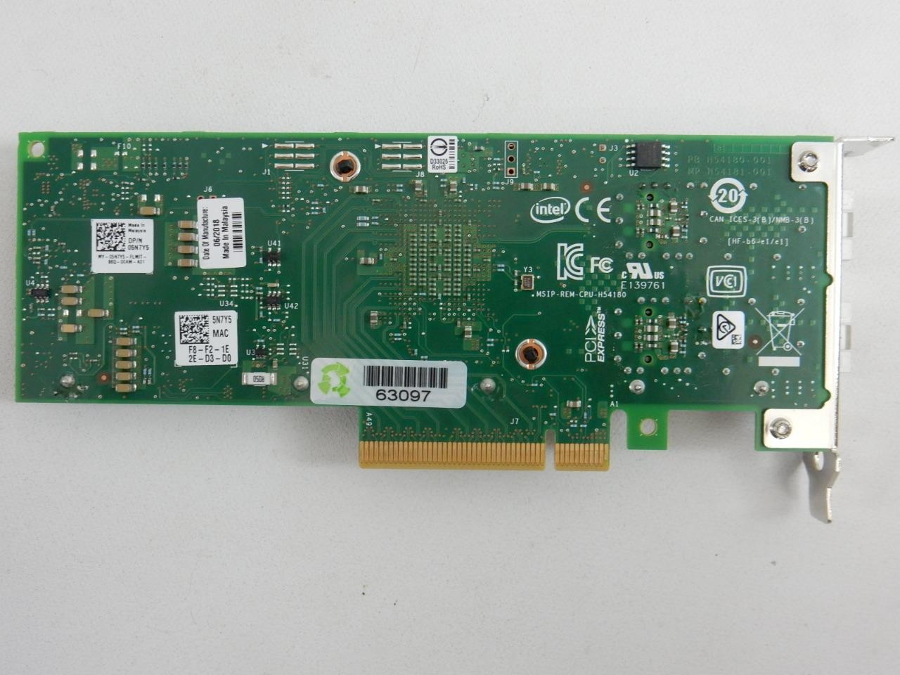 Dell Intel X710-DA2 10GB Dual 2-Port SFP+ PCIe x8 Network Adapter Y5M7N 05N7Y5