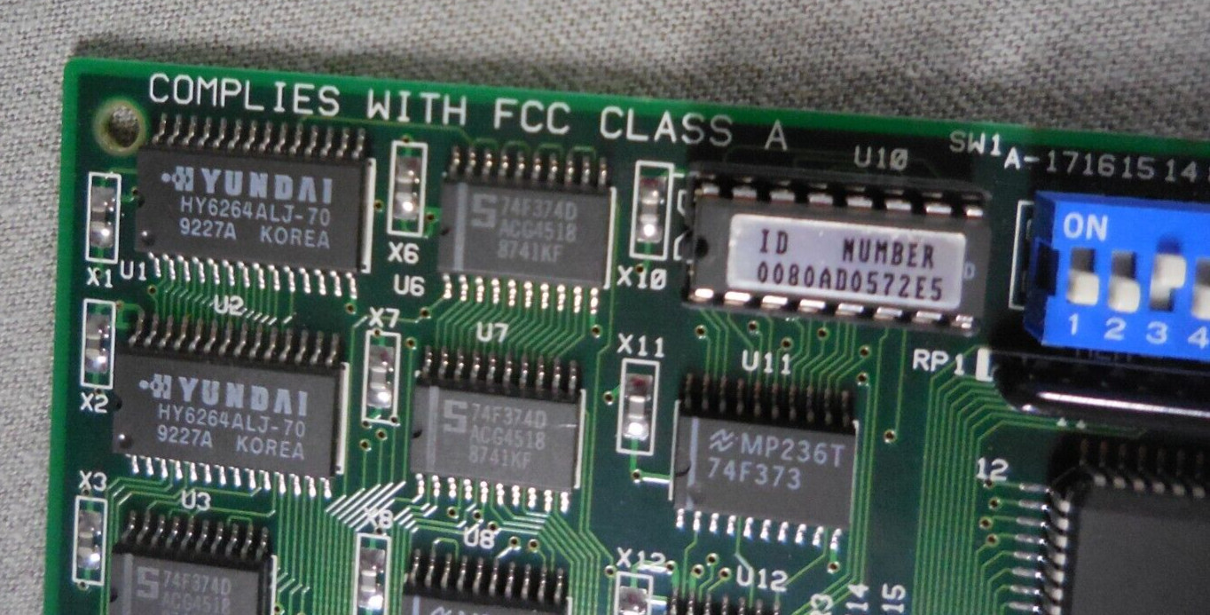 Vintage Ether 2/6 Ethernet Card with BNC Coaxial Connector RJ45 DB15