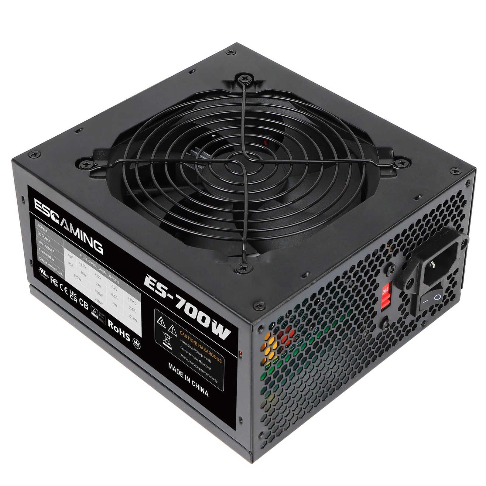 700W NonModular ATX Power Supply 4+4 Pin Auto Thermal 120mm Fan 115V 220V