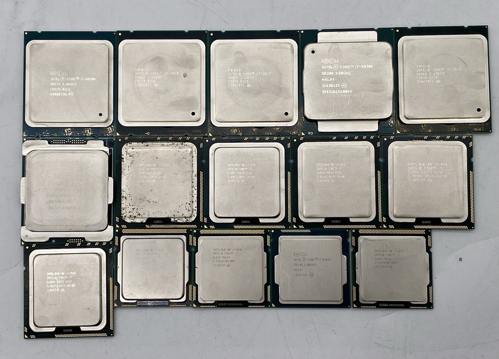 Mixed Lot (15) :i7-4765T,i7-4930K,i7-7820X,i7-5930K,i7-930,i7-950,i7-3820,i7-870