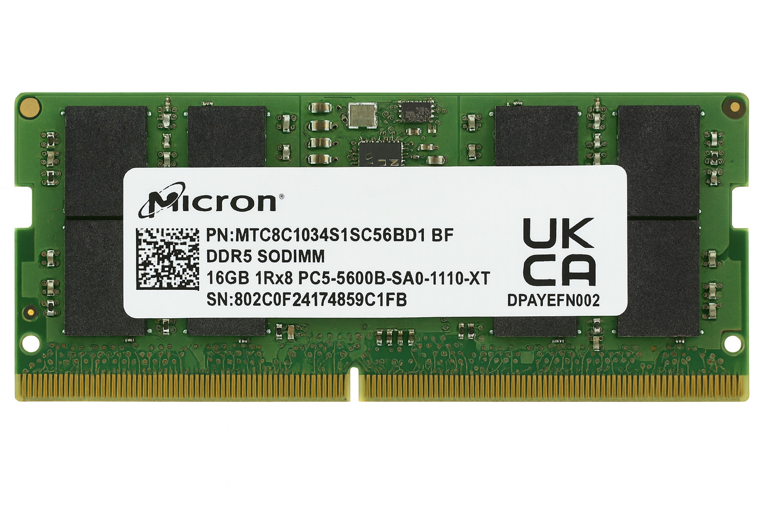 MICRON 16GB DDR5-5600 PC5-44800 SO-DIMM Laptop Memory (1x16GB) RAM Fully Tested