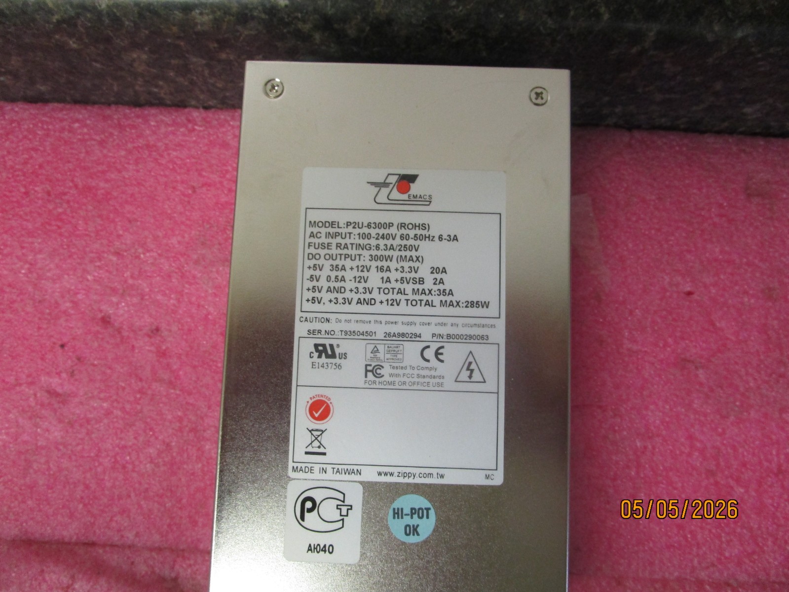 EMACS 300W Switching Power Supply P2U-6300P B000290063 – US Ship!!