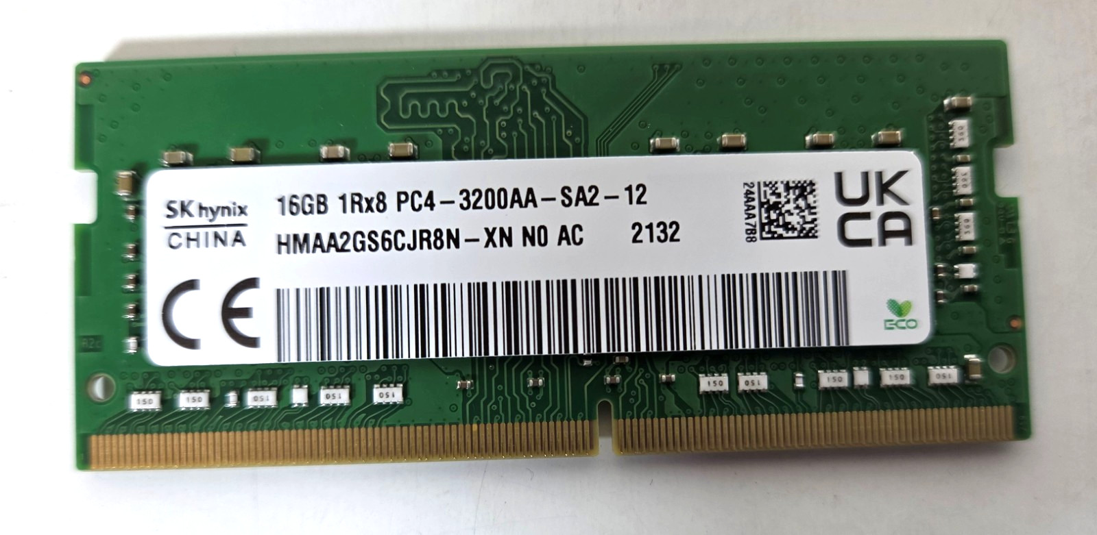 SK Hynix 16GB DDR4-3200 1Rx8 Laptop RAM SODIMM HMAA2GS6CJR8N-XN