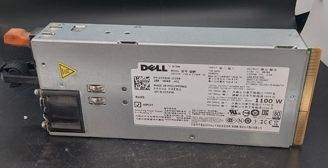 Dell 1100W Server Power Supply Redundant L1100A-S0 R510 R810 R815 R910 T710 R515