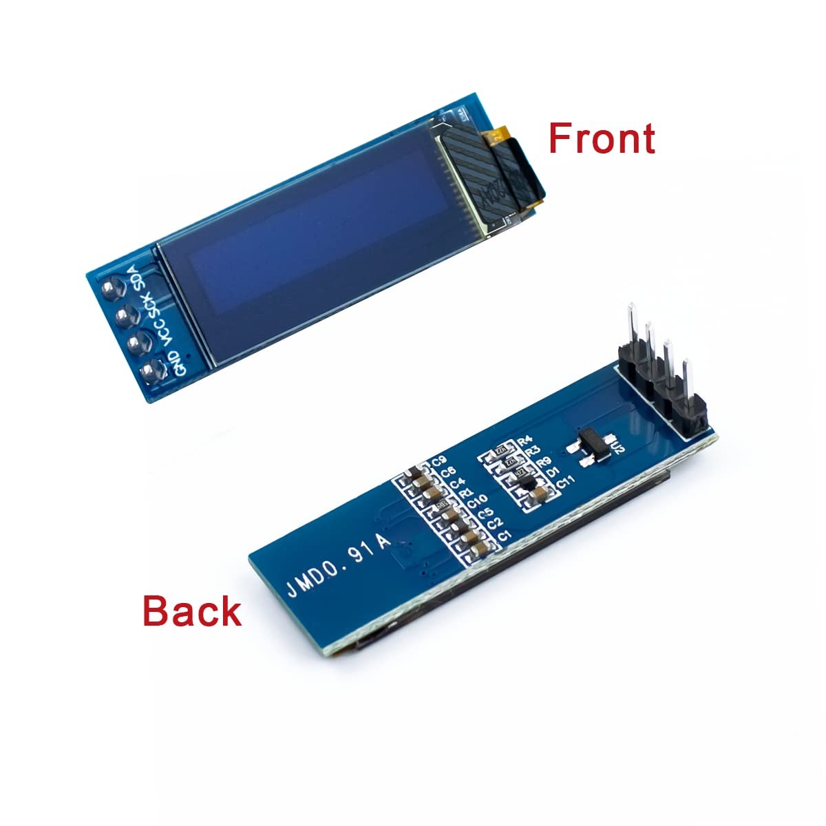 5 PCS 0.91 Inch I2C OLED Display Module IIC Screen White Arduino Raspberry