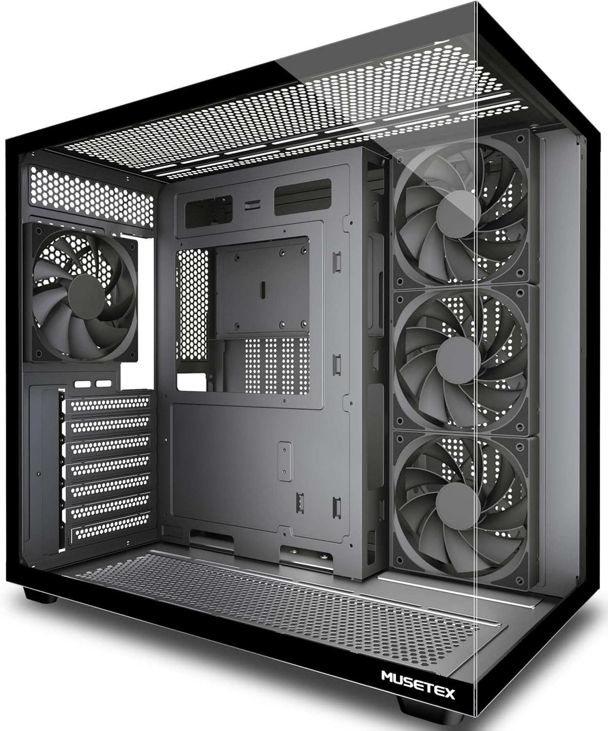 Y6 PC Case, Pre-Installed 4 Non-Led Fans, ATX Mid Tower Case, Computer Case with