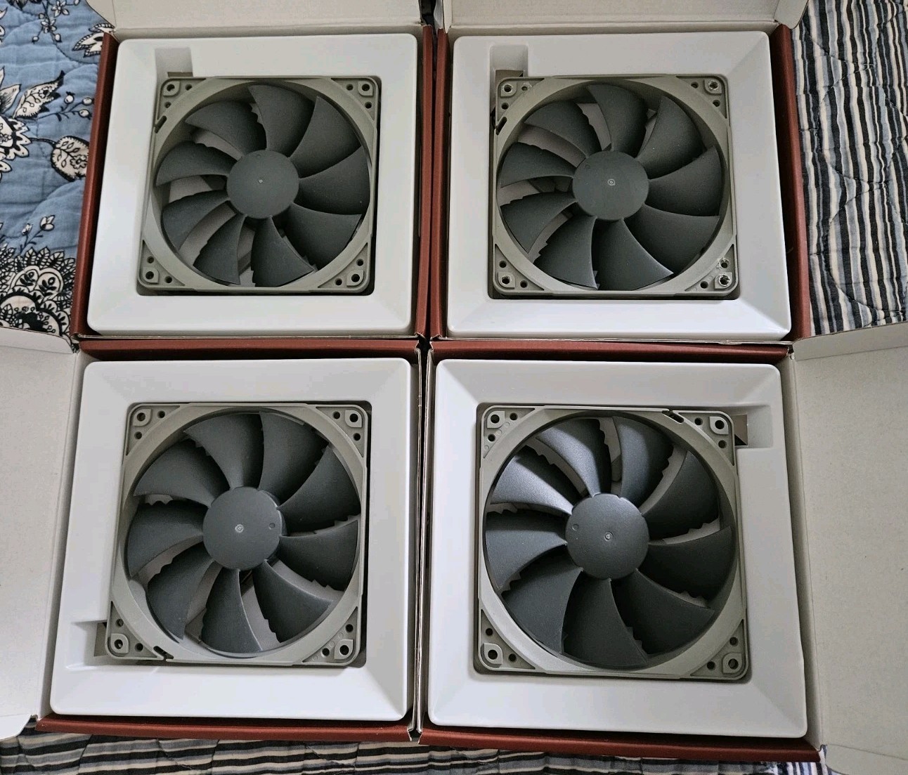 4 Pack Noctua NF-P12 redux 1700 PWM Cooling Fans Bundle – Excellent Condition