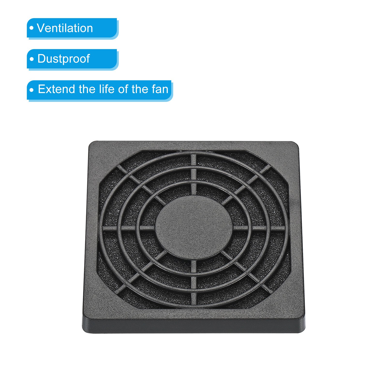 2Pcs 60mm Cooling Fan Filter w Screw ABS Ventilator Grill Guard