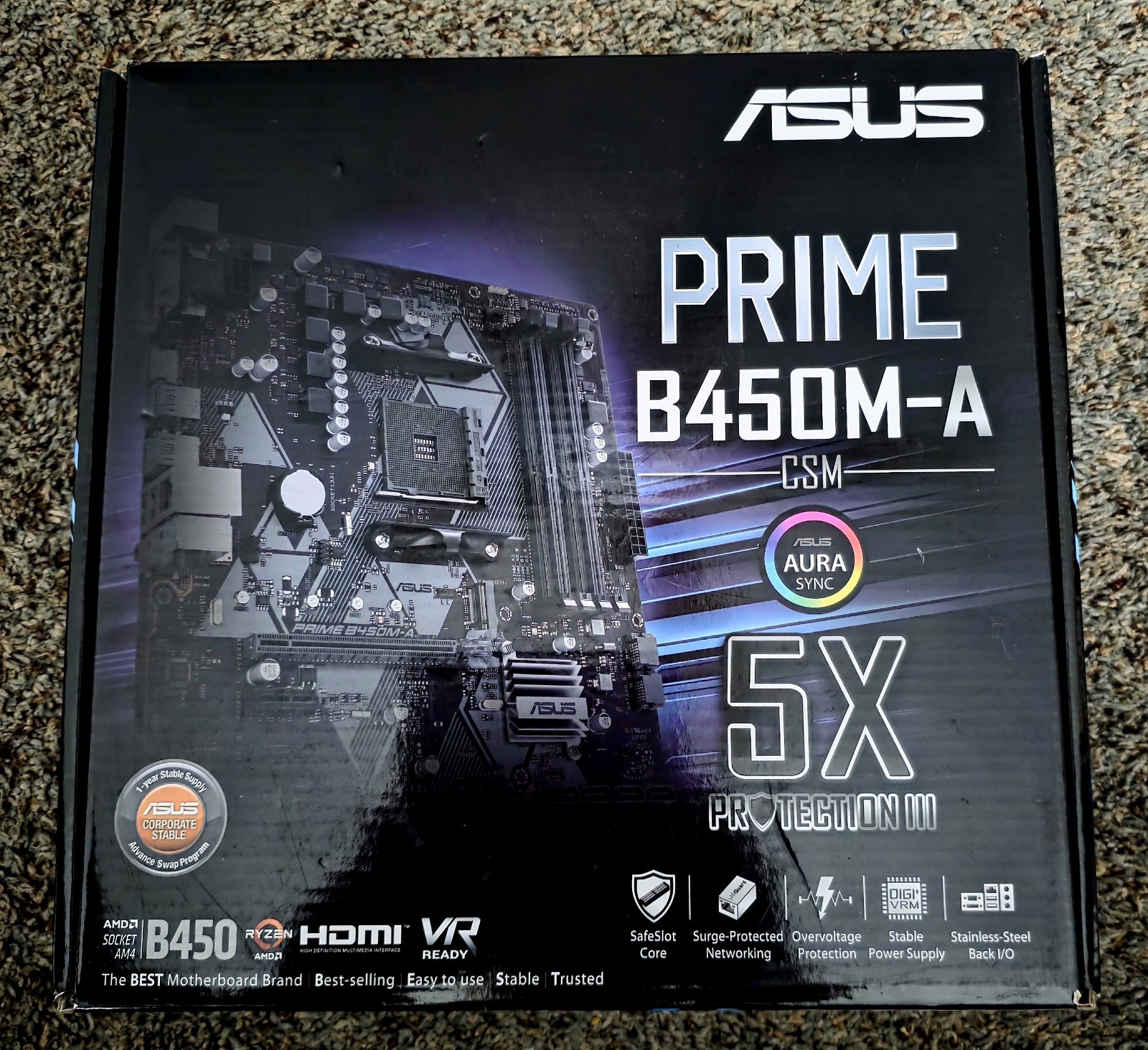ASUS Prime AMD Socket AM4 B450M-A/CSM Motherboard 90MB0YR0-M0AAYC