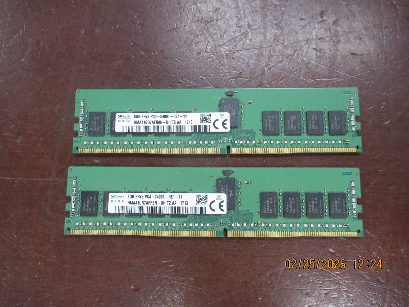 16GB (2x8GB) SKhynix HMA41GR7AFR8N-UH 2Rx8 PC4-2400T RDIMM DDR4 Server Memory
