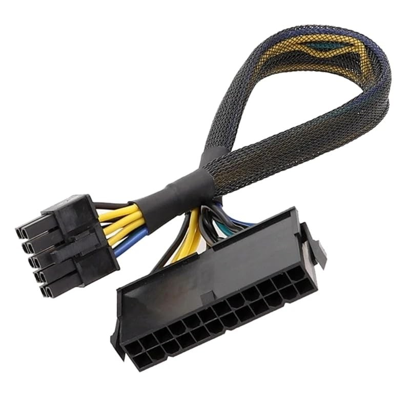 24 Pin to 10 Pin ATX PSU Main Power Adapter Braided Sleeved Cable for IBM Len…