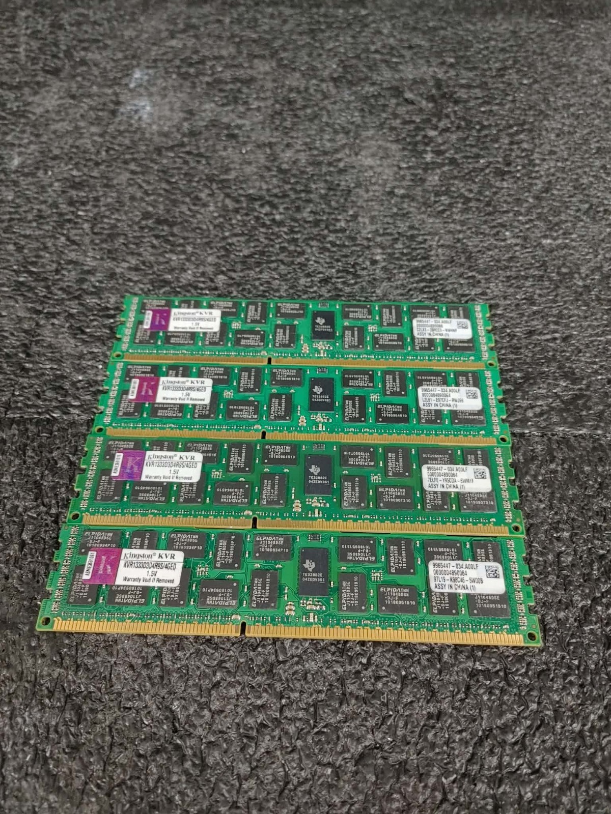 Lot 4 Kingston 4GB 2Rx4 PC3-1600 (DDR3-1333) DDR3 ECC Server Memory Ram