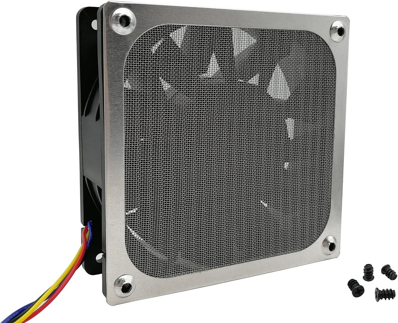 4-Pack 140mm Computer Case Dust Filters – Easy Installation, Silver Aluminum