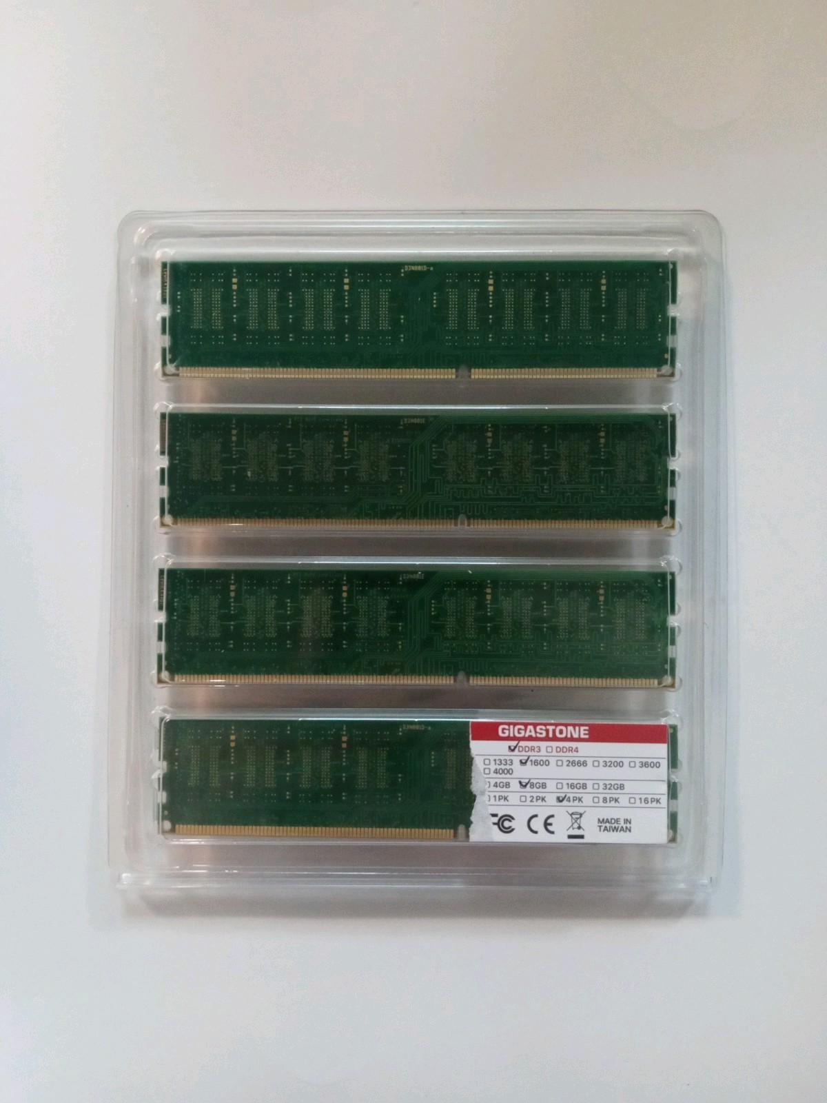 DDR3 4GB RAM Chips 4 Piece Set Crucial By Micron (NOT Gigastone)