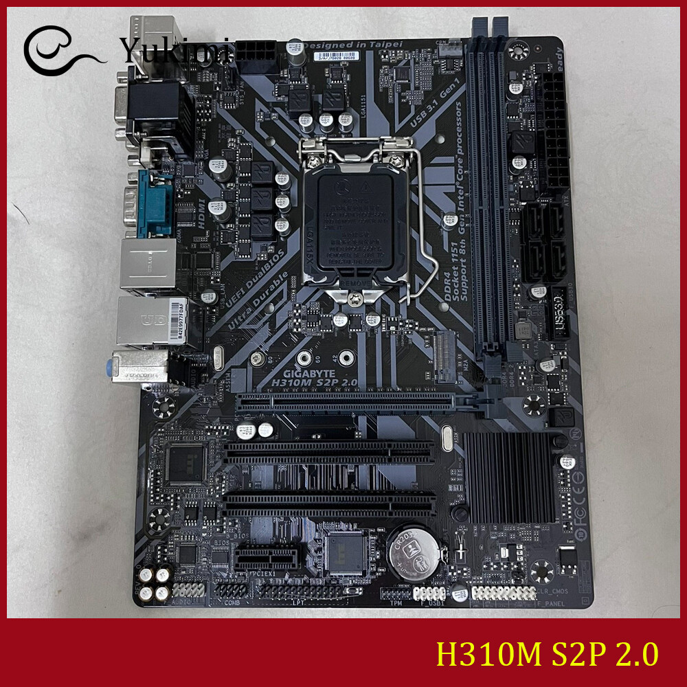 FOR GIGABYTE H310M S2P 2.0 DDR3*2 LGA1151 32GB HDMI VGA DVI-D Motherboard Test