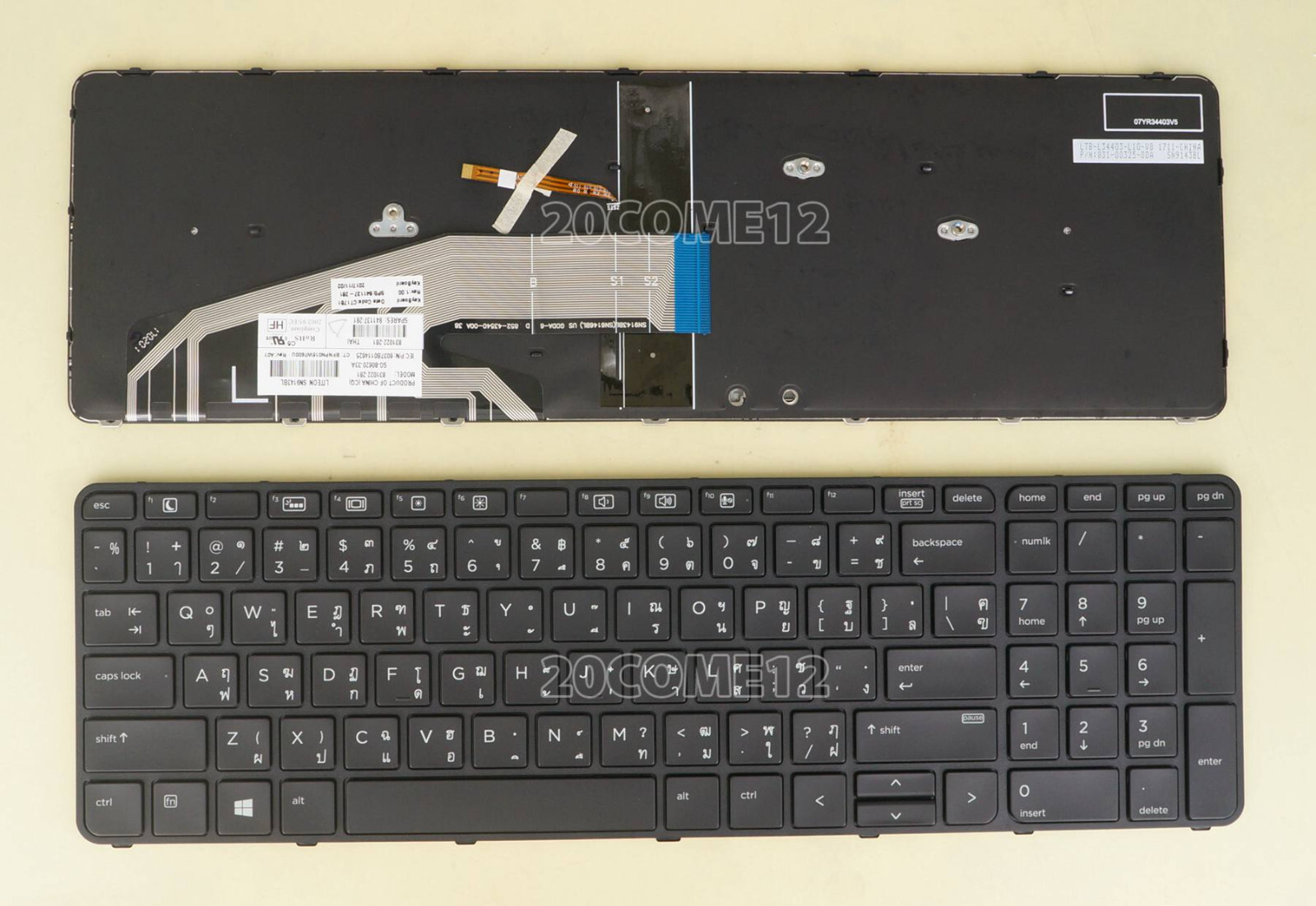 New For HP ProBook 450 G3 455 G3 470 G3 Keyboard backlit Thailand Thai & US