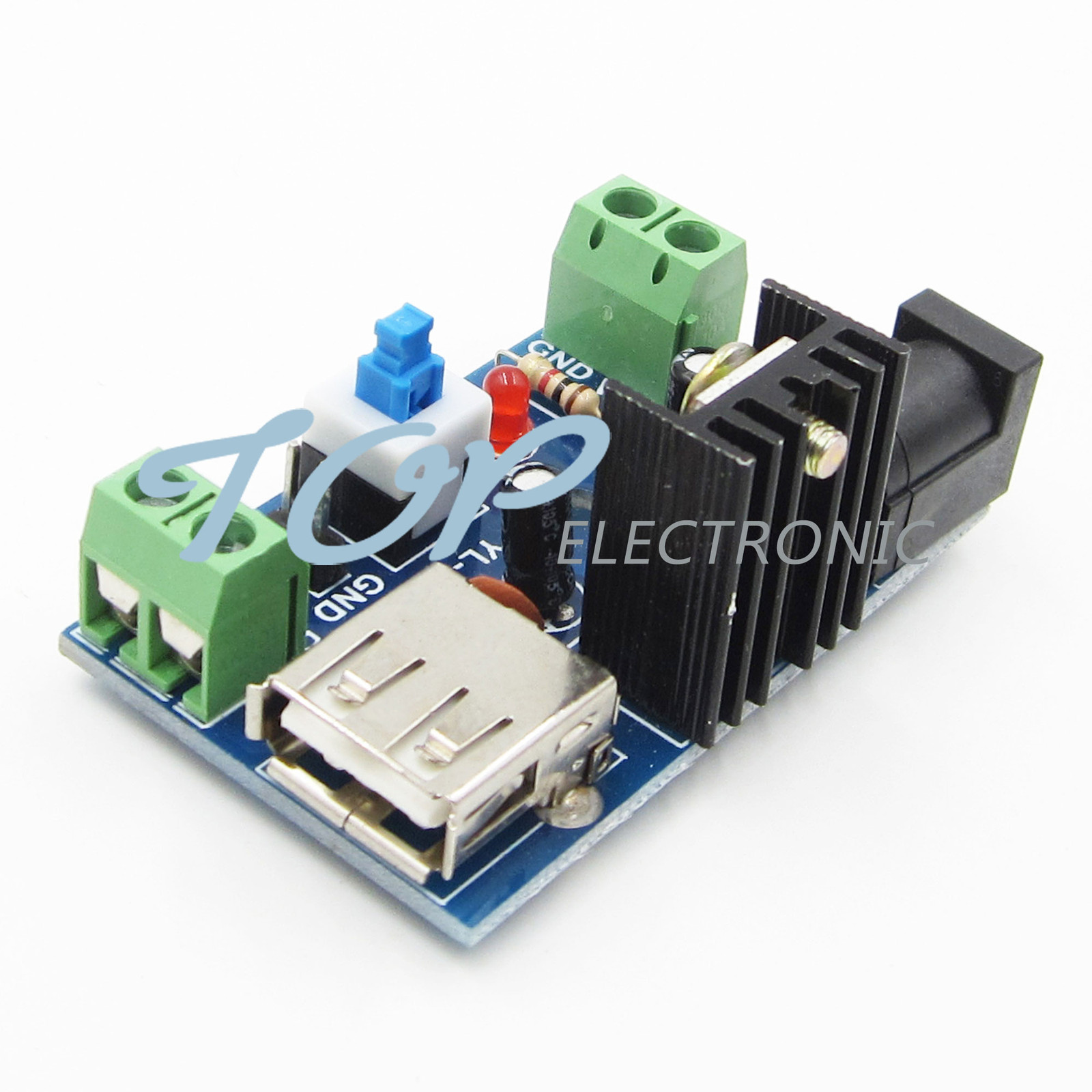 DC-DC 7-15V 9V 12V to 5V 2A L7805 Buck Converter Step-down Power Supply Module