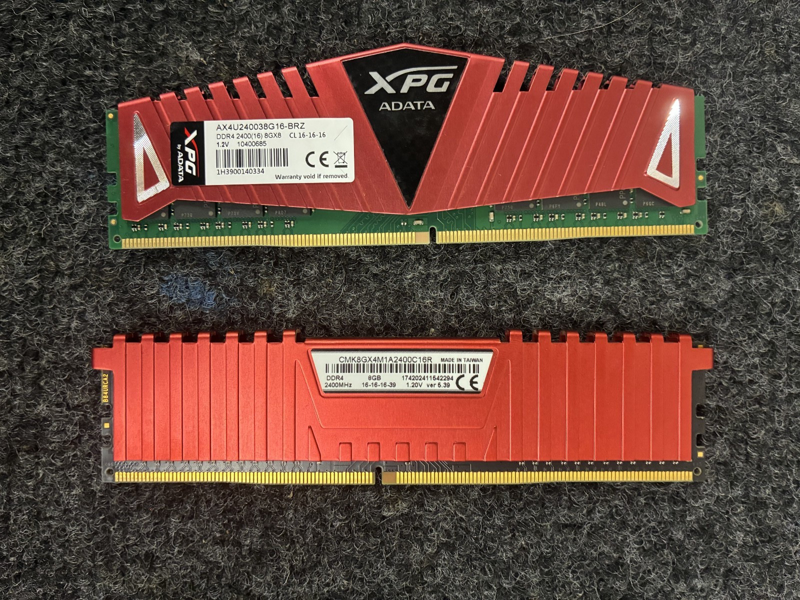 2 Unmatched sticks of DDR4 RAM 2400MHz