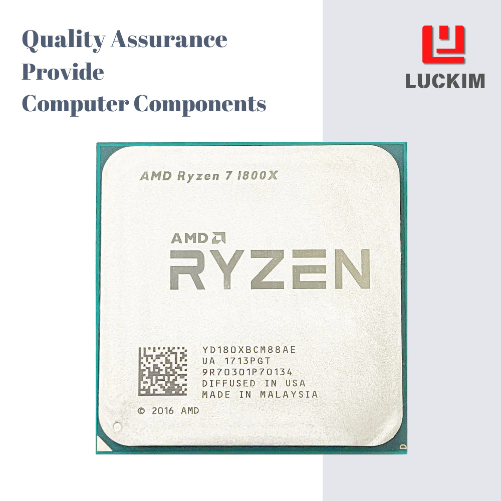 AMD Ryzen 7 1800X CPU – Socket AM4 8 Cores 16 Threads 3.6 GHz 20MB L3 Cache 95W