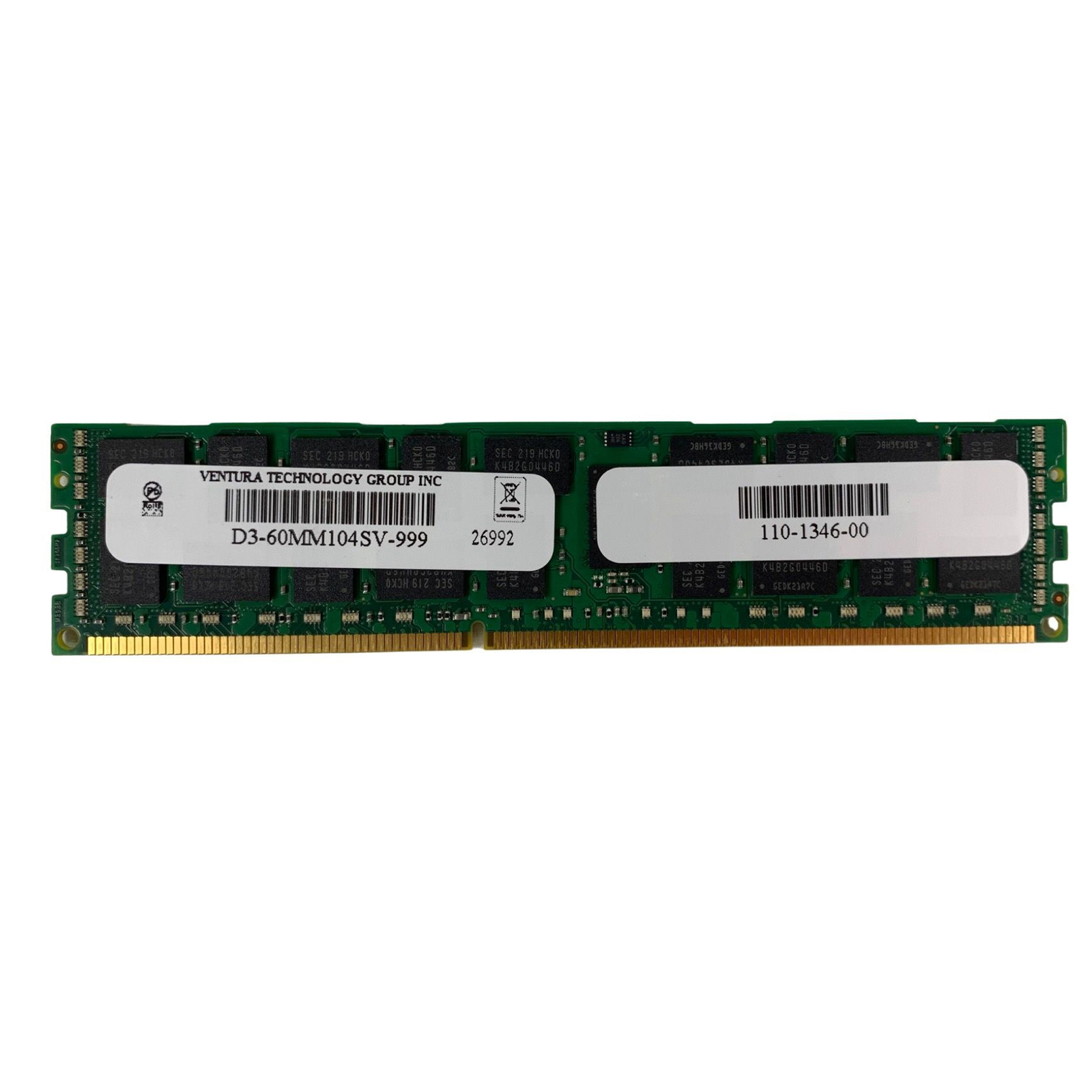 Lot Of 4 Ventura D3-60MM104SV-999 4X8GB PC3-10600 DDR3 1333 2Rx4 Server Memory