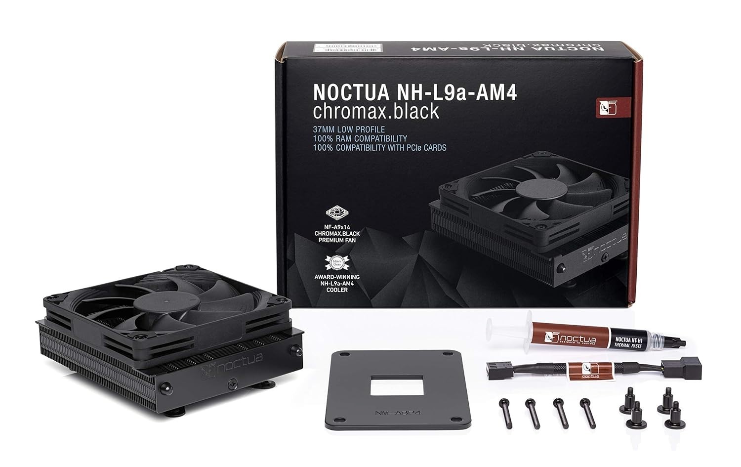 Compact NH-L9a Chromax Black CPU Cooler – Low-Profile Design