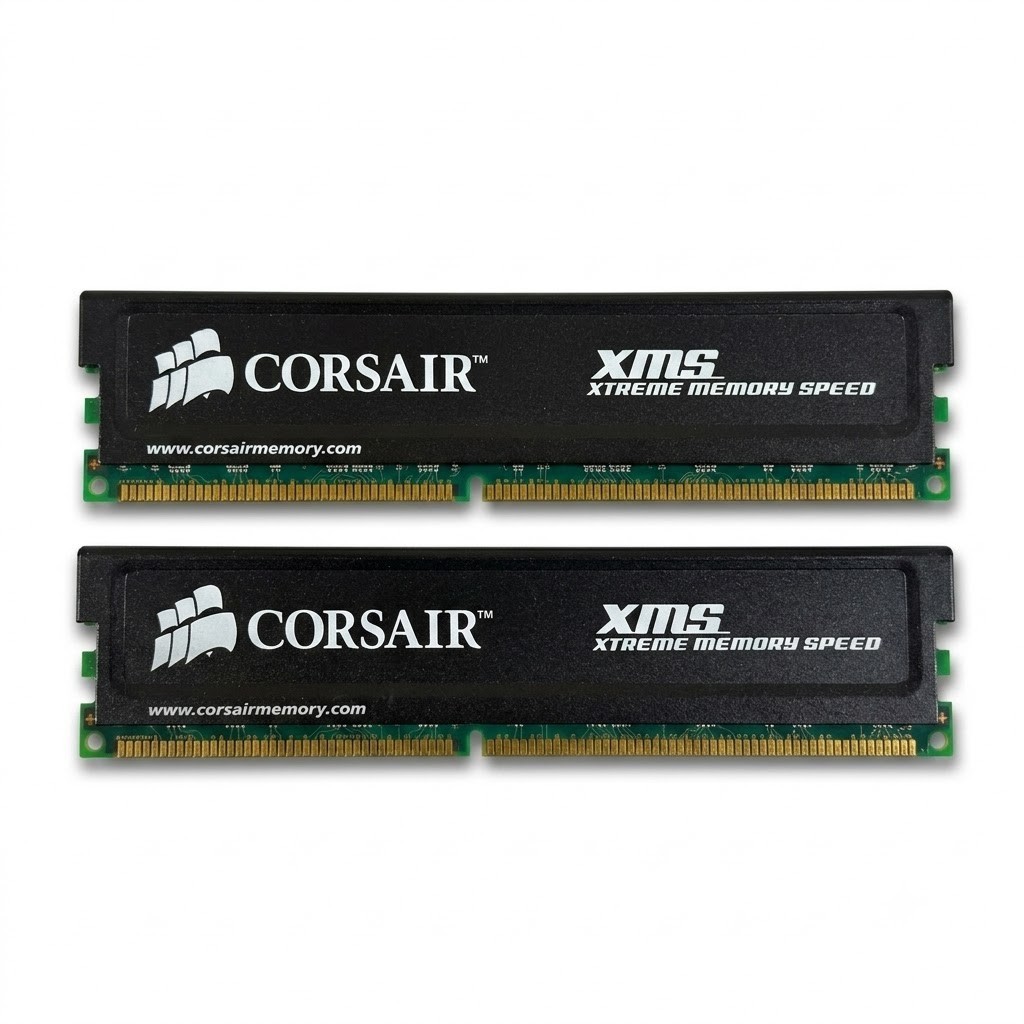 Rare 2GB Kit Corsair XMS DDR 400MHz PC3200 CMX1024-3200C2 CL2 Retro Gaming RAM