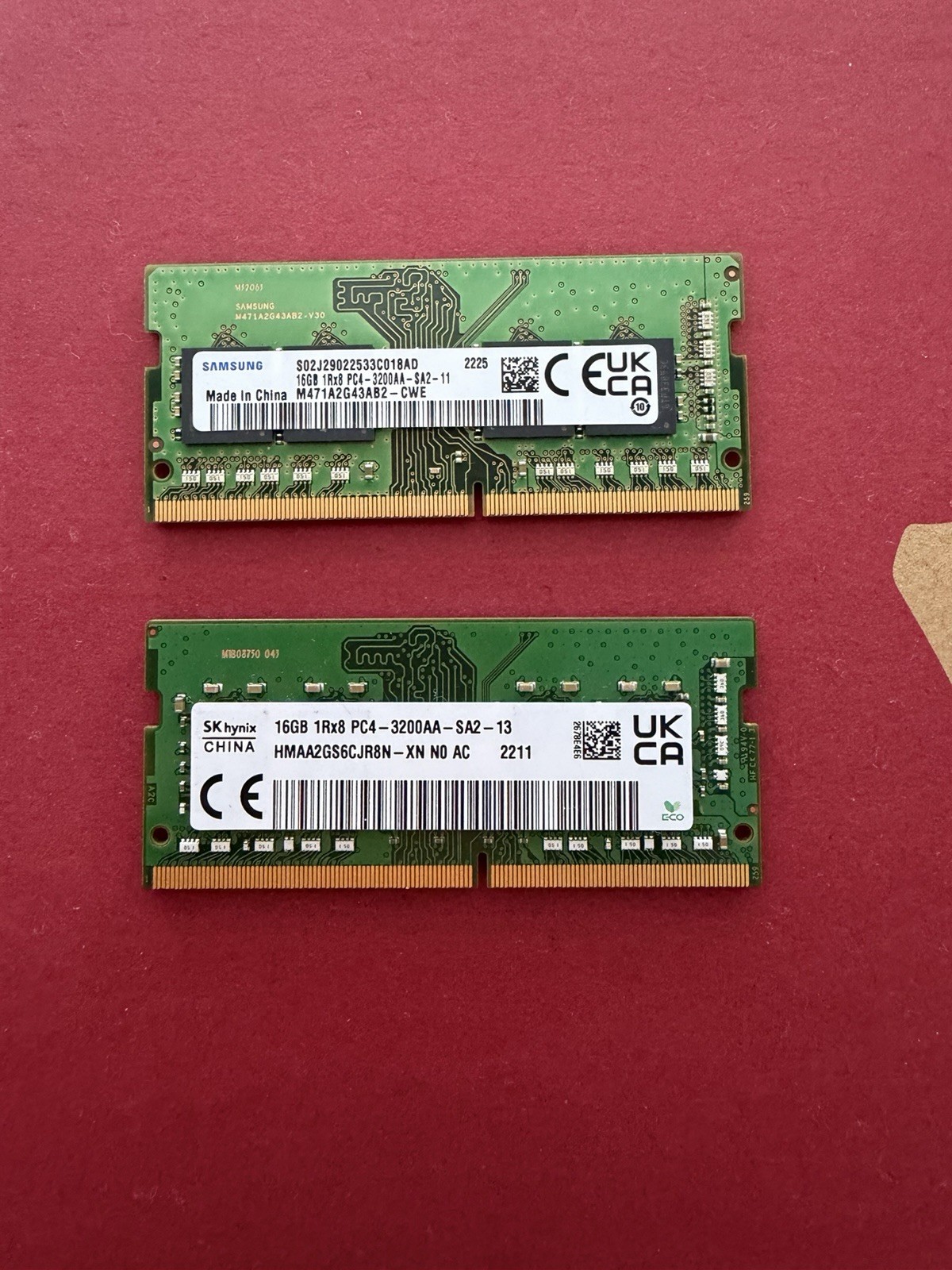 SK hynix/Samsung 32GB Kit (2x16GB) DDR4 3200MHz PC4-3200AA Laptop RAM SODIMM