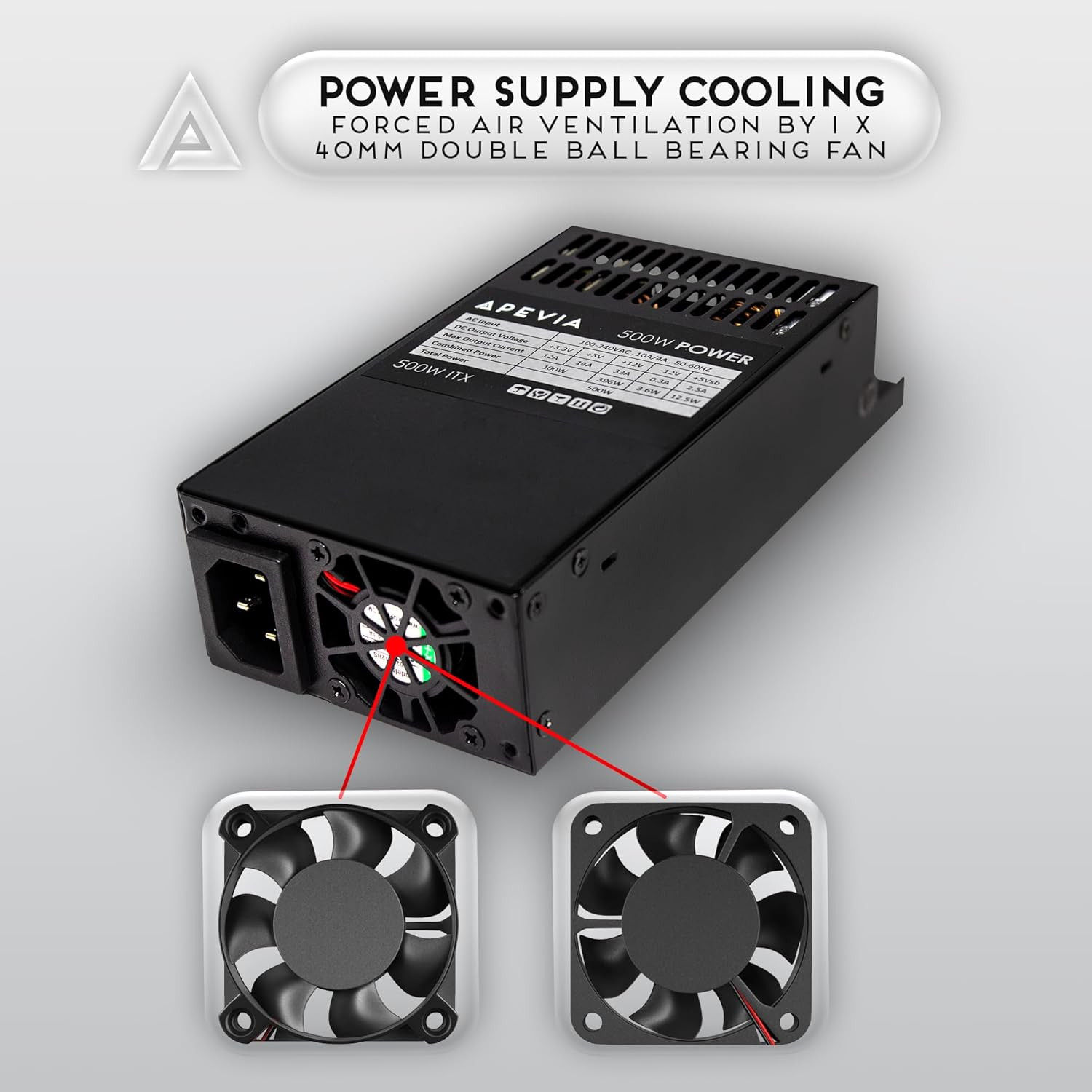 ITX-PFC500W Mini Itx/Flex ATX / 1U 500W Fully Modular Power Supply, Full Range A