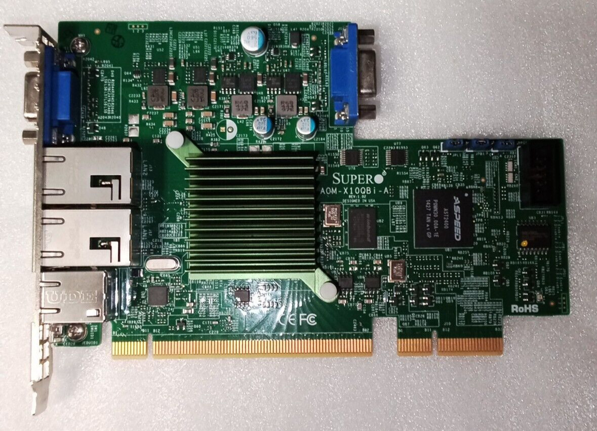 AOM-X10QBI-A SUPERMICRO ADD-ON MODULE IPMI VGA DUAL 10GBASE-T PORTS X540 NIC