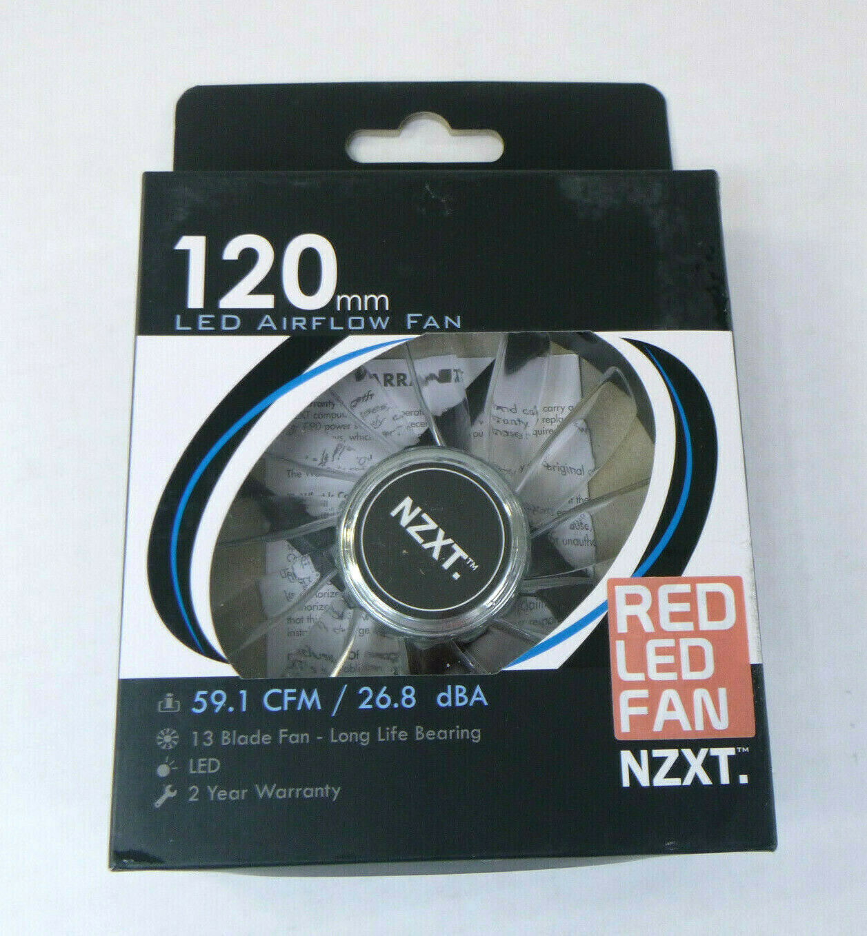 NZXT FZ Airflow Fan Series, Low noise Long-life Bearing LED, 120x120x25mm, Red