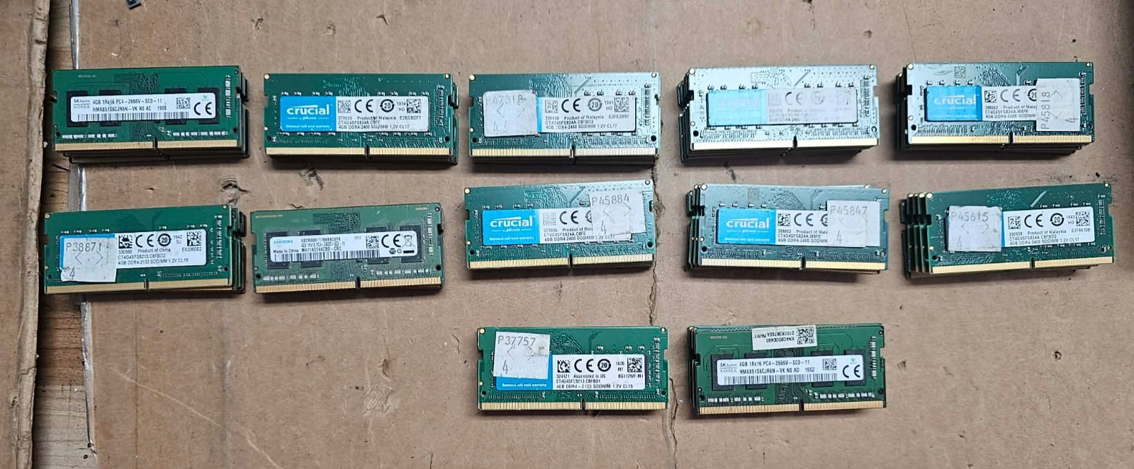 Lot 70x Mixed Major Brand 4GB – DDR4 – PC4 Laptop Memory / RAM Crucial Upgrades