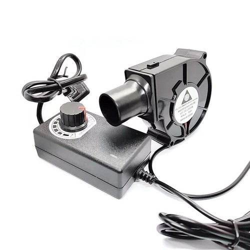 12V BBQ Variable Speed Blower Fan With Air Duct For Camping Picnic Hair DryerUq