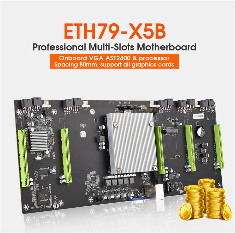 ETH79-X5B Mining Machine Motherboard Supports Graphics Cards 80MM Large Spacing