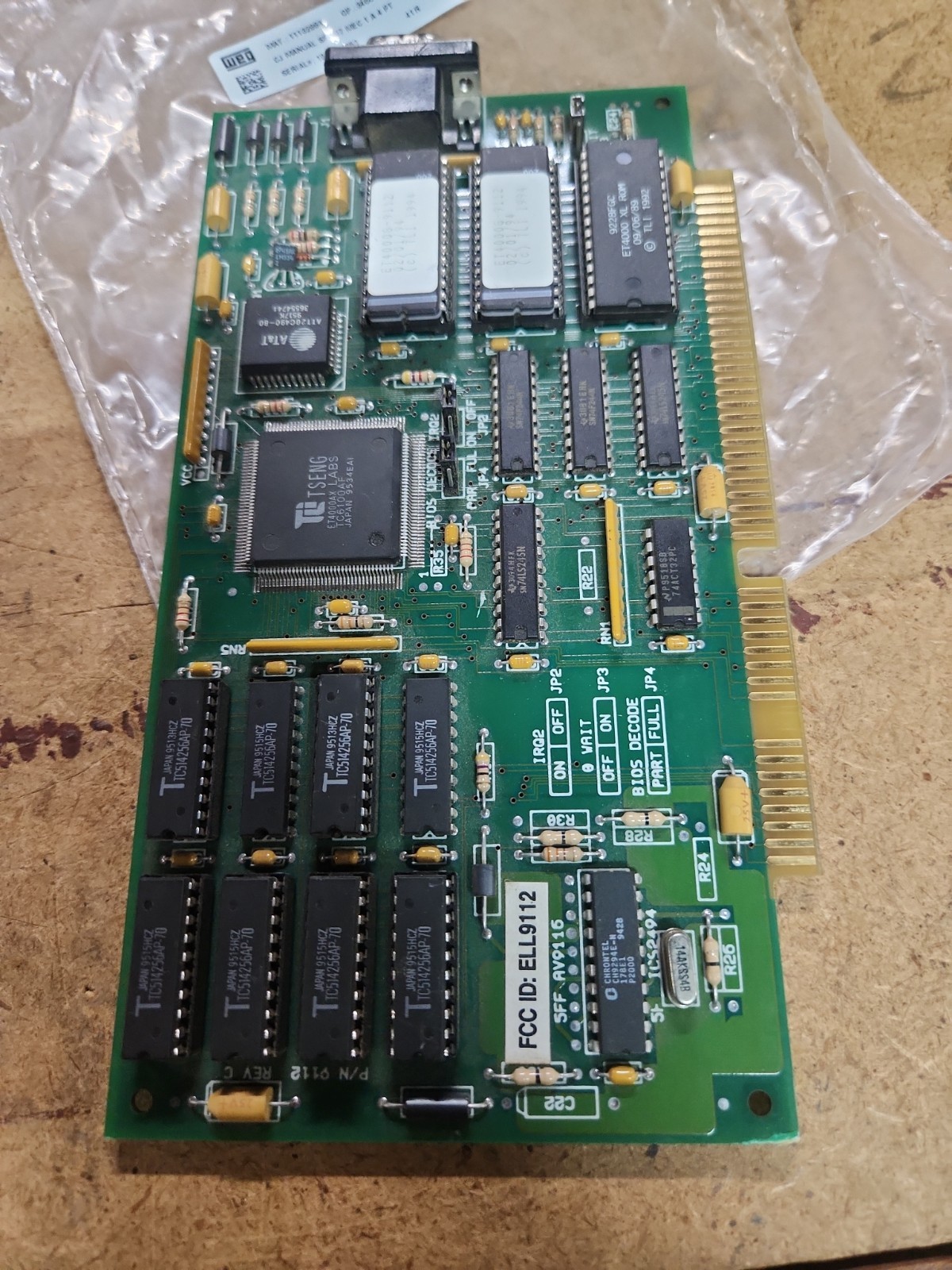 Tseng Labs GPU PLC Expansion Card 9112 Av9115 18942 A1c Ev9112