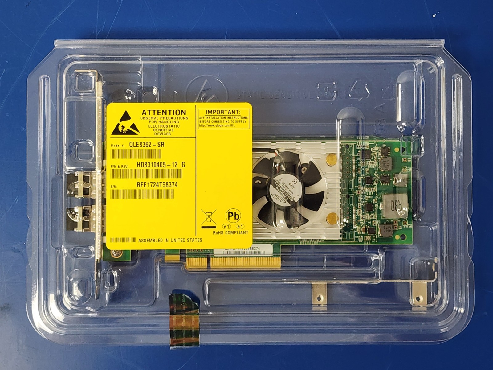 QLOGIC QLE8362-SR 10Gbps Ethernet PCIe 2.0 x8 network interface card